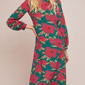 Anthropologie Poinsettia Silk Dress by SeenWornKept